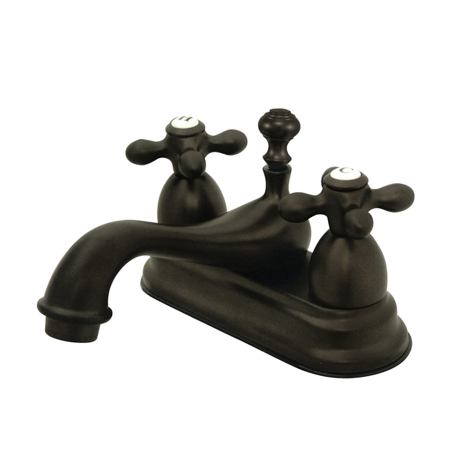 Kingston Heirloom KS3605AX - Restoration Double-Handle 3-Hole Deck Mount 4-Inch Centerset Bathroom Faucet with Brass Pop-Up, Oil Rubbed Bronze — image 1